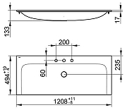 Мебельная раковина Keuco Plan 120 32980311203 цвет Белый-3