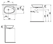 Раковина накладная Laufen Palomba 60 8.1680.3.400.104.1 цвет Белый-3