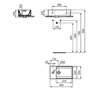 Раковина подвесная Ideal Standard Extra 45 T373301 цвет Белый-3