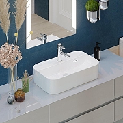 Раковина накладная Sanita Luxe Infinity Shelf 60 WB.CT/Infinity/60-C.Shelf/WHT. цвет Белый-1