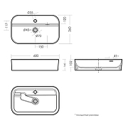 Раковина накладная Sanita Luxe Infinity Shelf 60 WB.CT/Infinity/60-C.Shelf/WHT. цвет Белый-2