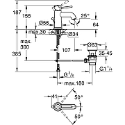 Смеситель для раковины Grohe Start Classic 23810000 цвет Хром-4