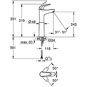 Смеситель для раковины Grohe Euroeco 24273001 цвет Хром-3