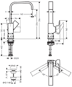 Смеситель для раковины Hansgrohe Metropol 32511340 цвет Шлифованный черный хром-2