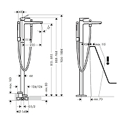 Смеситель для ванны Hansgrohe Metropol 32532670S цвет Черный матовый-4