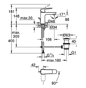 Смеситель для раковины Grohe Cubeo 1017300000 цвет Хром-3