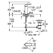 Смеситель для раковины Grohe Cubeo 1017492430 цвет Черный матовый-2