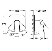Смеситель для душа Grohe Cubeo 1017770000 цвет Хром-2