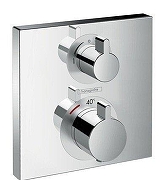 Смеситель для душа Hansgrohe Ecostat Square 15714000S с термостатом цвет Хром-1