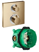 Смеситель для душа Hansgrohe Ecostat Square 15714140S с термостатом цвет Бронза