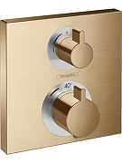 Смеситель для душа Hansgrohe Ecostat Square 15714140S с термостатом цвет Бронза-1