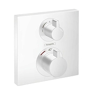 Смеситель для душа Hansgrohe Ecostat Square 15714700S с термостатом цвет Белый матовый-1