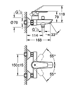 Смеситель для ванны Grohe Start Edge 24198001 цвет Хром-4