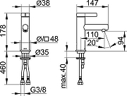 Смеситель для раковины Keuco IXMO Pure 59502011100 цвет Хром-1