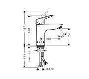 Смеситель для раковины Hansgrohe Logis 71101670 цвет Черный матовый-1