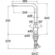 Смеситель для кухни Santek Марти WH5A43026N001 цвет Черный матовый-1