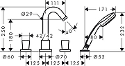 Смеситель на борт ванны Hansgrohe Logis 71314000S цвет Хром-3