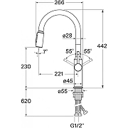Смеситель для кухни Santek Пуро WH5A43028N001 цвет Черный матовый-1