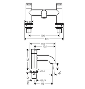 Смеситель на борт ванны Hansgrohe Vernis Blend 71442000 цвет Хром-1