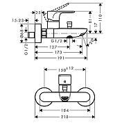 Смеситель для ванны Hansgrohe Rebris S 72443670 цвет Черный матовый-3