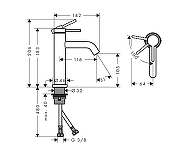 Смеситель для раковины Hansgrohe Tecturis S 73312670 цвет Черный матовый-1