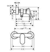Смеситель для душа Hansgrohe Rebris S 72643670 цвет Черный матовый-2