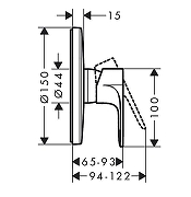 Смеситель для душа Hansgrohe Rebris E 72668000S цвет Хром-4