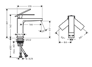 Смеситель для раковины Hansgrohe Tecturis E 73011670 цвет Черный матовый-1