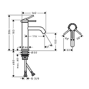 Смеситель для раковины Hansgrohe Tecturis S 73311670 цвет Черный матовый-4