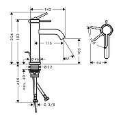 Смеситель для раковины Hansgrohe Tecturis S 73318000 цвет Хром-1