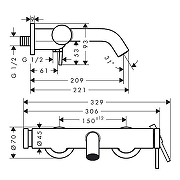 Смеситель для ванны Hansgrohe Tecturis S 73422670 цвет Черный матовый-4