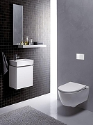 Унитаз с инсталляцией Geberit iCon 500.300.82.1 цвет Белый с сиденьем Микролифт и клавишей смыва цвет Черный матовый-6