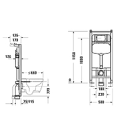Инсталляция для унитаза Duravit DuraSystem WD1029000000/WF1202000010 без клавиши смыва-1