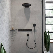 Металлическая полка Hansgrohe AddStoris 41741340 цвет черный хром шлифованный-1