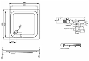 Стальной поддон для душа Bette BetteSupra 90x90 5920-000AS цвет Белый-2