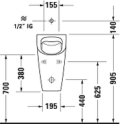Писсуар Duravit ME by Starck 2809300000 цвет Белый-3
