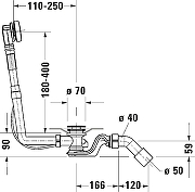Слив-перелив Duravit 792200000001000 полуавтомат цвет Хром-1