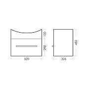 Тумба под раковину Sanita Лидер 55 LDRSACW56011W1 подвесная цвет Белый-5