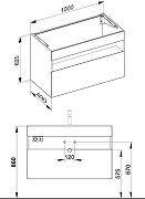 Тумба под раковину Keuco Stageline 100 32872970100 подвесная с подсветкой цвет Вулканит матовый-8