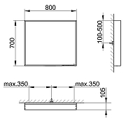 Зеркало Keuco Plan 80 33097182500 с подсветкой цвет Кашемир с сенсорным выключателем-2