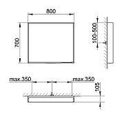 Зеркало Keuco Plan 80 33098292500 с подсветкой цвет Инокс с сенсорным выключателем и подогревом-4