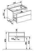 Тумба с раковиной Keuco Royal Reflex 80 39603210100 подвесная цвет Белый-4