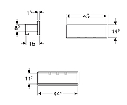 Полка Geberit Smyle Square 45 500.362.JL.1 цвет Песчаный глянец Темно-серый-2
