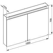 Зеркальный шкаф Keuco Royal E-One 100 44303171301 с подсветкой цвет Алюминий-3