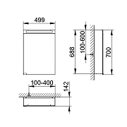 Зеркальный шкаф Keuco Royal E-One 50 R 44304171000 с подсветкой цвет Алюминий-4