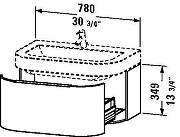 Тумба под раковину Duravit Happy D 80 627722 подвесная цвет Белый-3