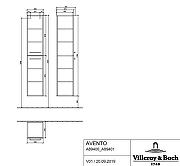 Шкаф пенал Villeroy&Boch Avento 35 R A89401B1 подвесной цвет Стекло серое-1