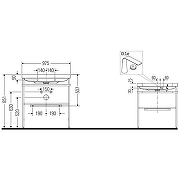 Консоль с раковиной Duravit Happy D.2 Plus 100 HP4838O2222 цвет Хром Белый-1