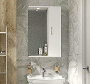 Зеркало со шкафом Sanita Luxe Идеал 50 IDLSAMR56019W1 с подсветкой цвет Белый-3