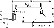 Верхний душ Axor Showerpipe Front 26021300 цвет Полированное красное золото-1